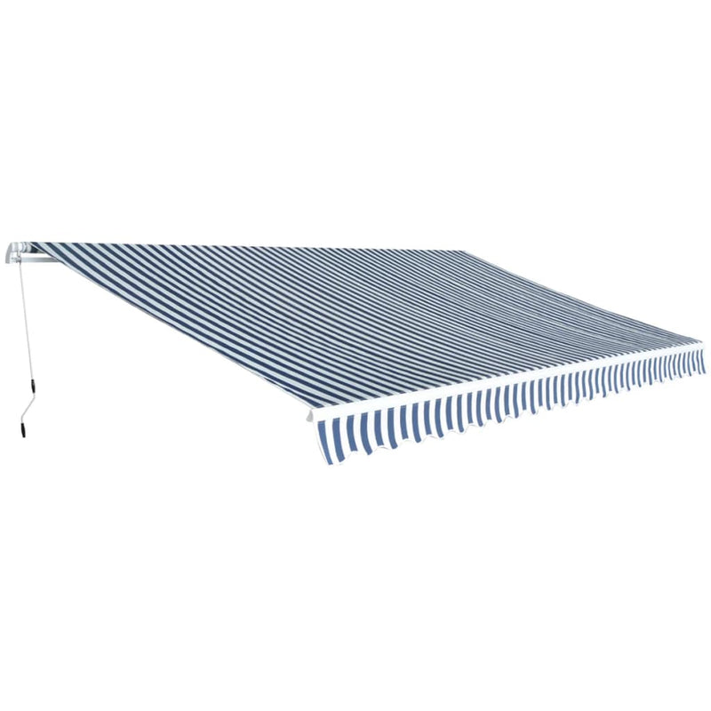 Load image into Gallery viewer, VidaXL Luifel handmatig uitschuifbaar 500 cm blauw en wit
