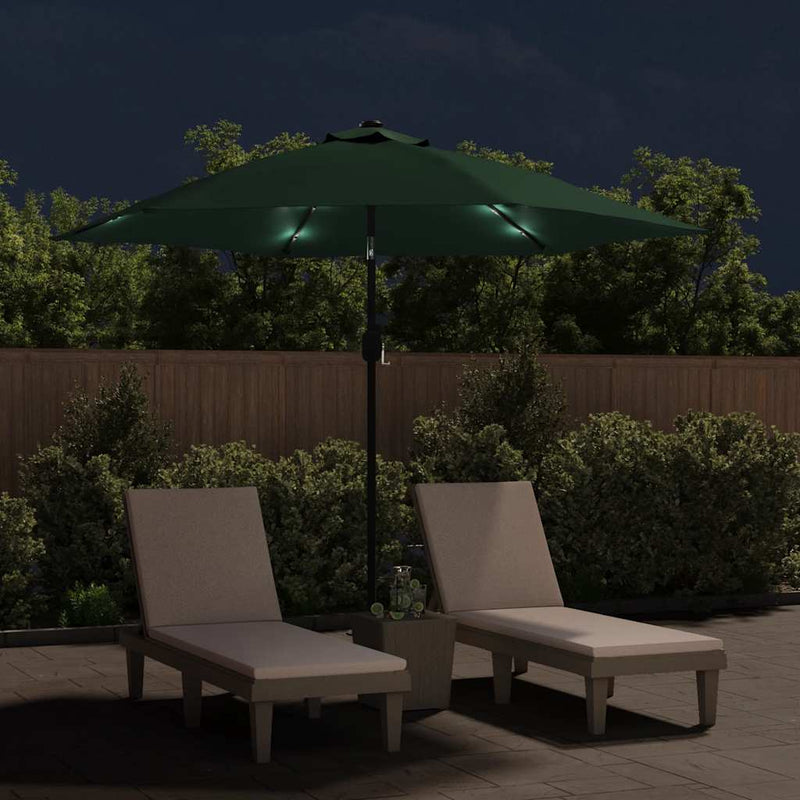Load image into Gallery viewer, Vidaxl zweefparasol met led 3,5 m groen