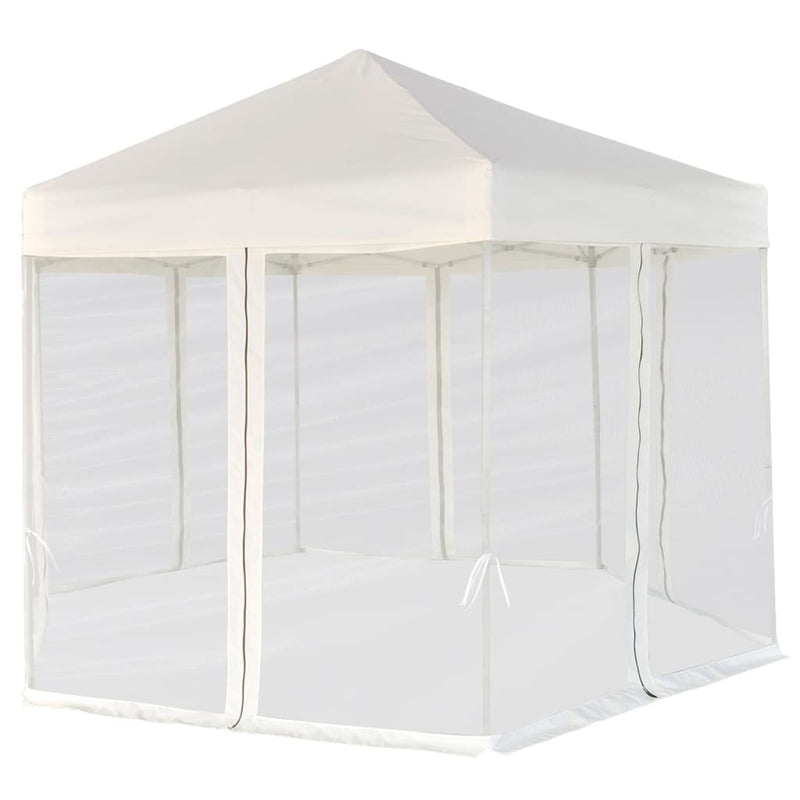 Load image into Gallery viewer, Vidaxl partytent pop-up zeshoekig met 6 zijwanden 3,6x3,1 m crèmewit
