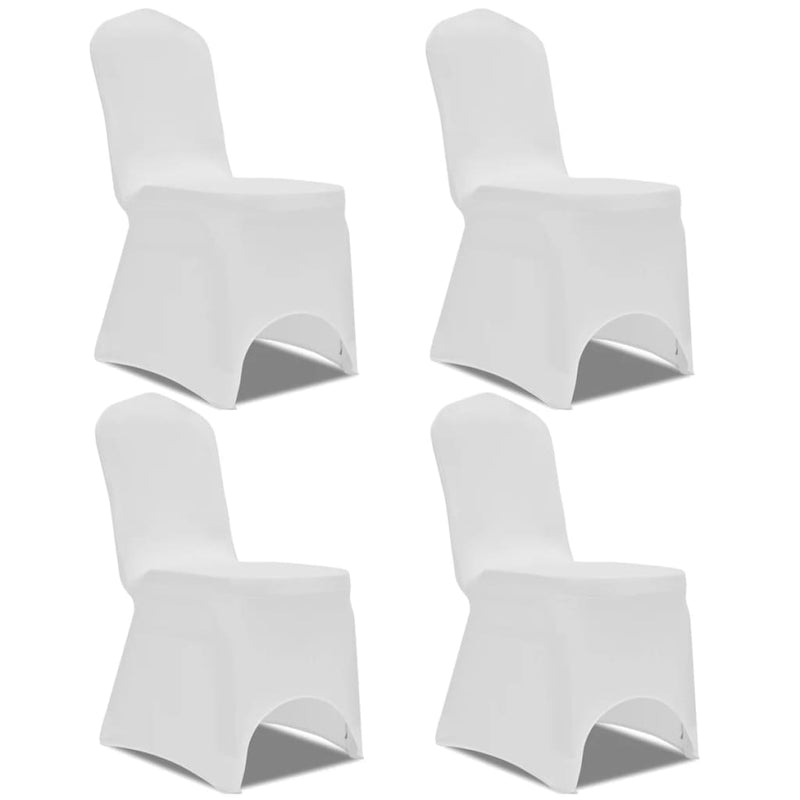 Load image into Gallery viewer, Vidaxl stoelhoes stretch 4 stuks wit