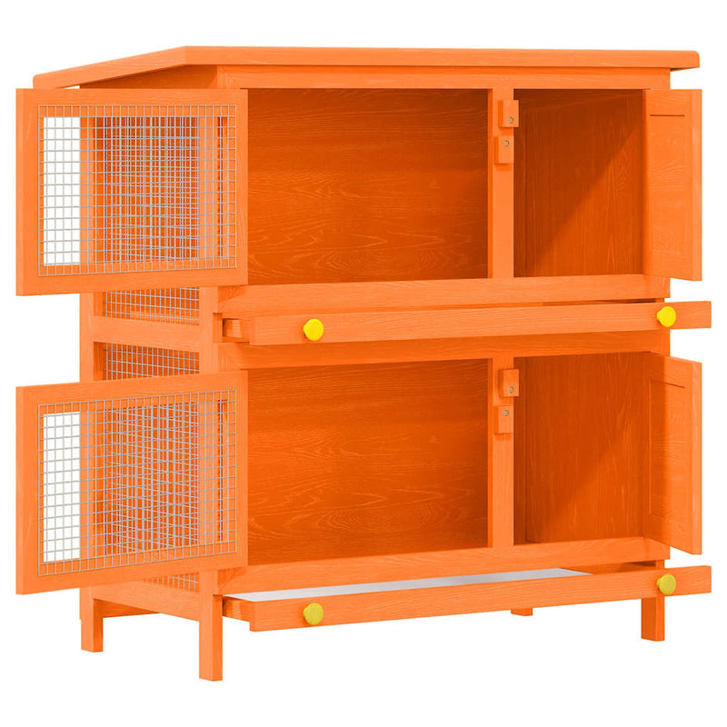 Cargue la imagen en el visor de la galería, Vidaxl buitenkonijnenhok voor kleine huisdieren, 4 deuren, hout