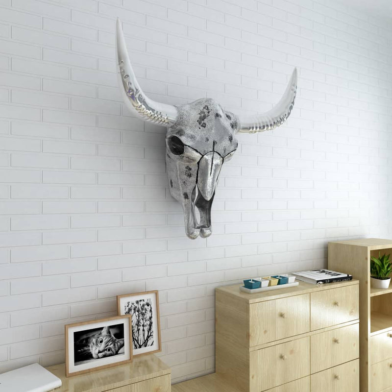 Load image into Gallery viewer, Vidaxl schedel muurdecoratie aluminium zilver