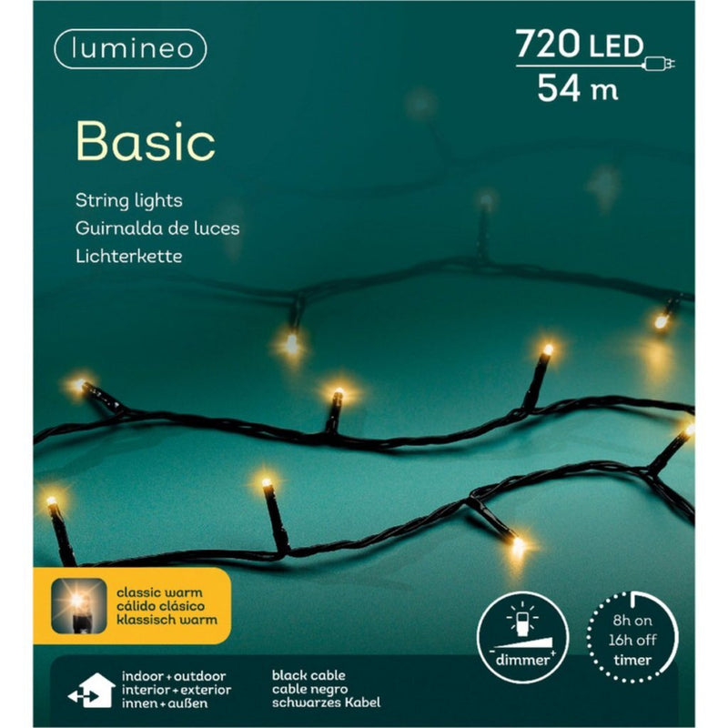 Load image into Gallery viewer, Lumineo led snoer 720 leds 5400 cm zwart warm wit licht