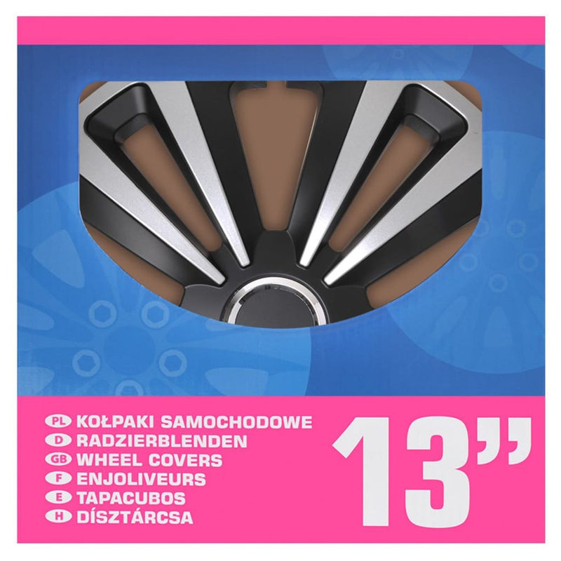 Load image into Gallery viewer, ProPlus Wieldoppen 4 st Terra 13'' zilverkleurig en zwart