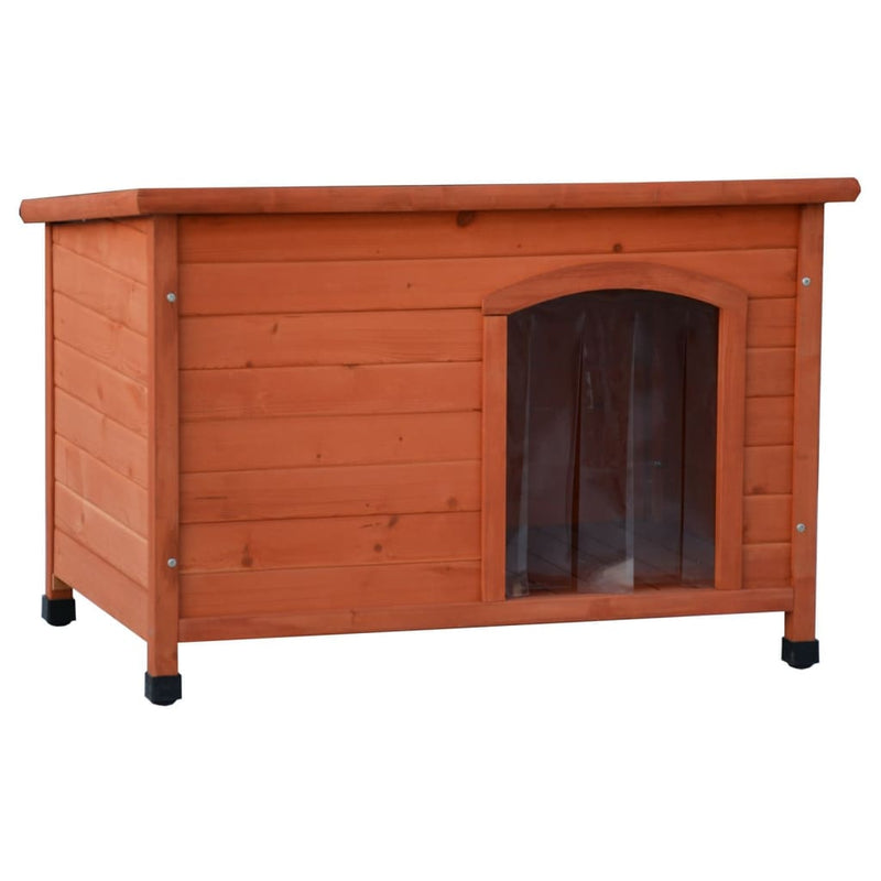 Load image into Gallery viewer, @pet hondenhok met kunststof flappen bungalow 85x57x59 cm naturel