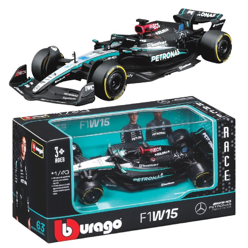 Cargue la imagen en el visor de la galería, Bburago mercedes f1w15 russel 1:43
