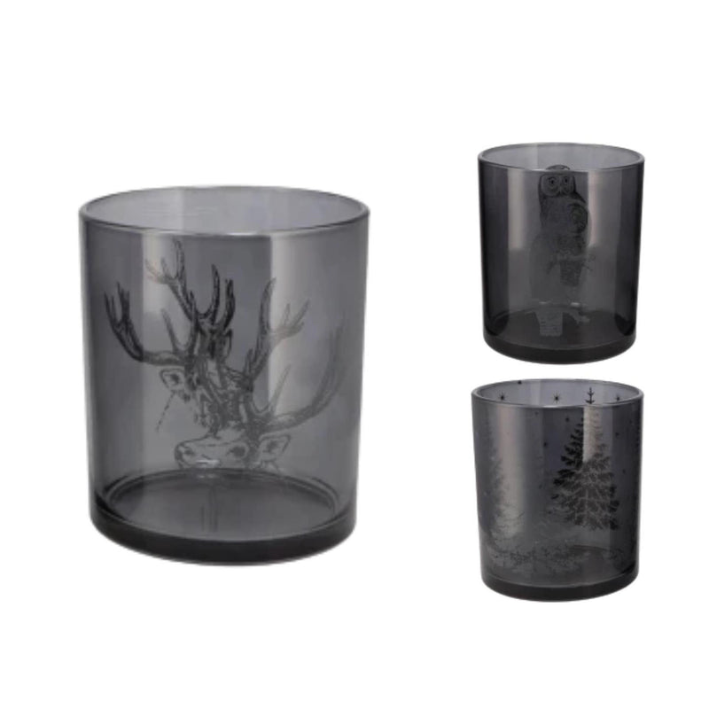 Afbeelding laden in galerijviewer, Theelichthouder jolly glas 7x7x8cm 3 assorti