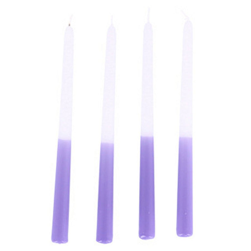 Load image into Gallery viewer, Overige merken dip dye kaars wax lila 30,5x2,2 cm 4 stuks