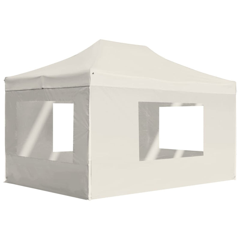 Load image into Gallery viewer, Vidaxl partytent inklapbaar met wanden 4,5x3 m aluminium crème