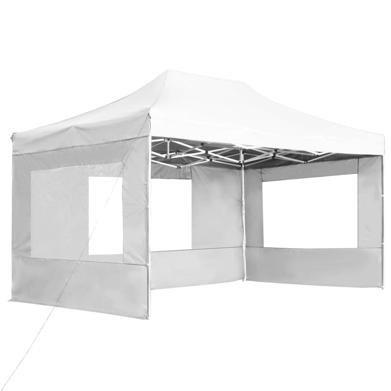 Load image into Gallery viewer, Vidaxl partytent inklapbaar met wanden 4,5x3 m aluminium wit