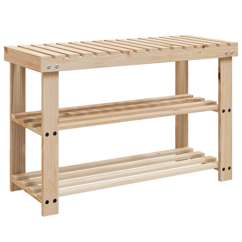 Load image into Gallery viewer, Vidaxl schoenenrekken met bank 2 st massief hout