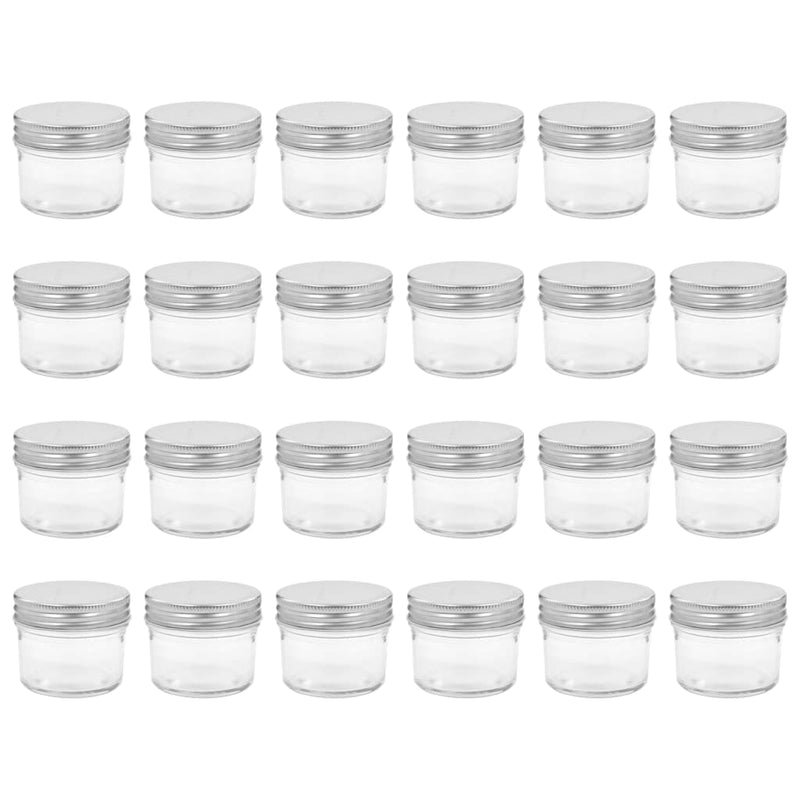 Afbeelding laden in galerijviewer, Vidaxl jampotten met zilverkleurige deksels 24 st 110 ml glas