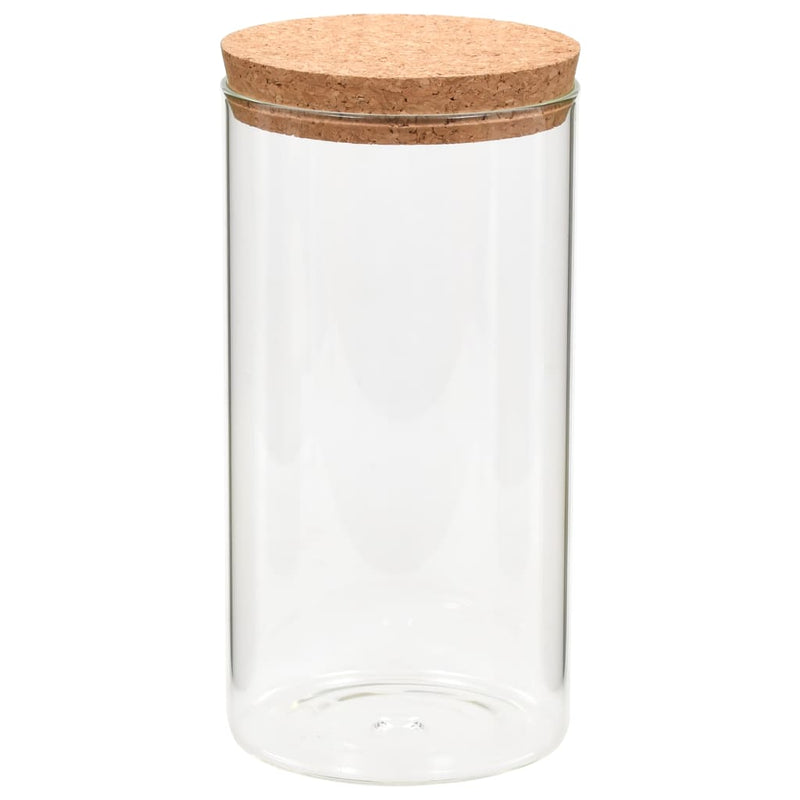Load image into Gallery viewer, Vidaxl opbergpotten met kurken deksel 6 st 1400 ml glas