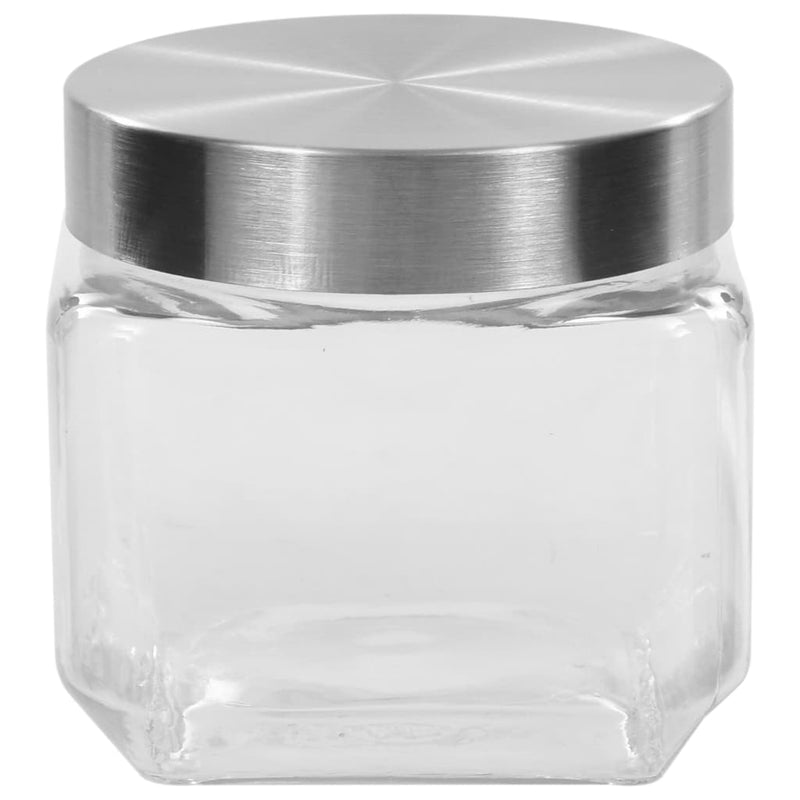 Load image into Gallery viewer, VidaXL Opbergpotten met zilverkleurig deksel 6 st 800 ml