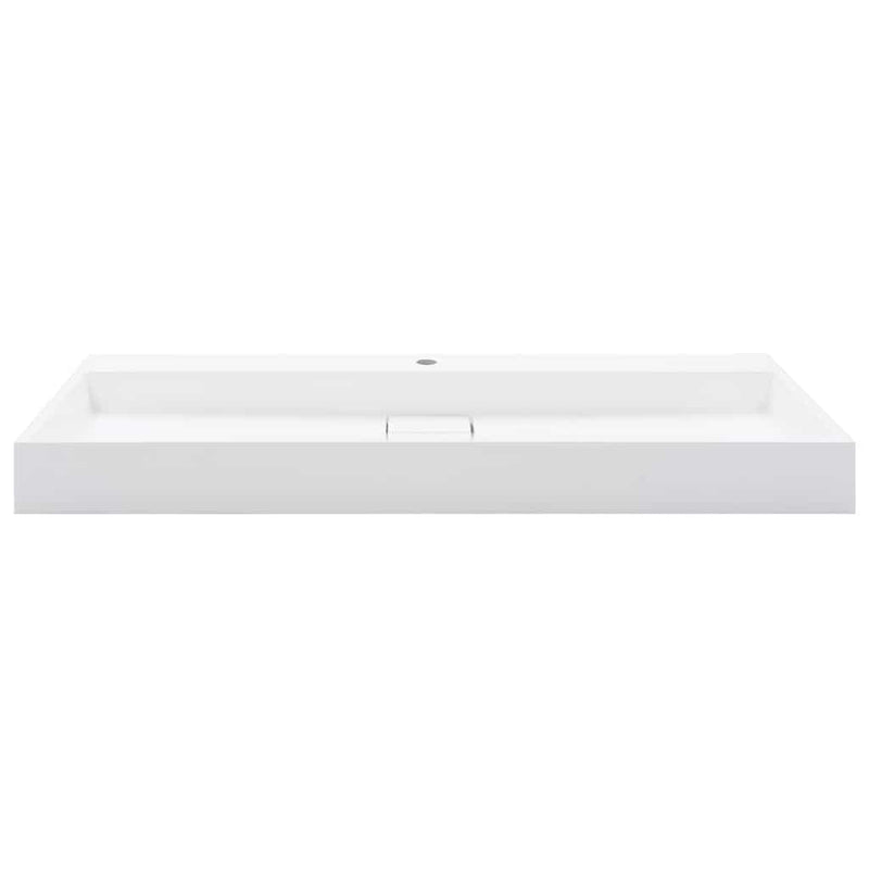 Load image into Gallery viewer, Vidaxl wastafel 120x46x11 cm mineraal gegoten marmer gegoten wit