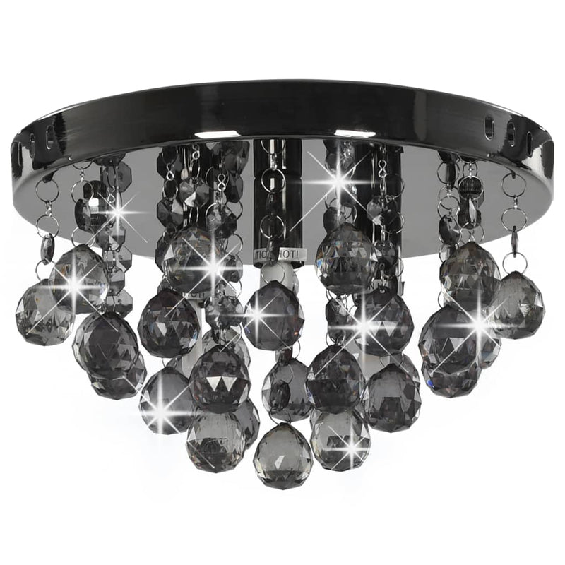 Load image into Gallery viewer, Vidaxl plafondlamp met smoky kralen rond g9 zwart