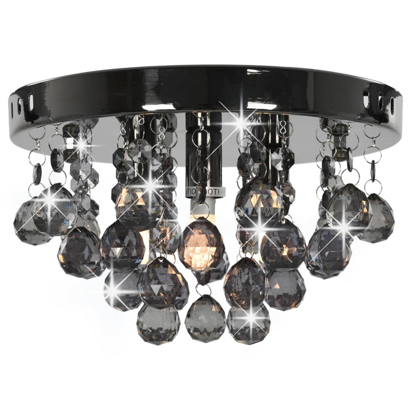 Load image into Gallery viewer, Vidaxl plafondlamp met smoky kralen rond g9 zwart