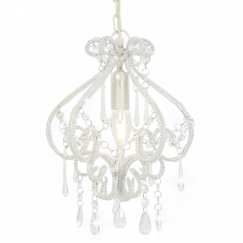 Load image into Gallery viewer, Vidaxl plafondlamp met kralen rond e14 wit