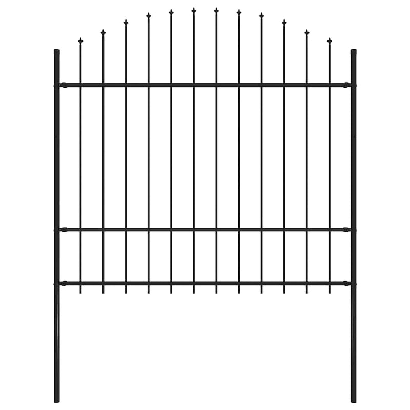 Load image into Gallery viewer, VidaXL Tuinhek met speren bovenkant (1,5-1,75)x1,7 m staal zwart