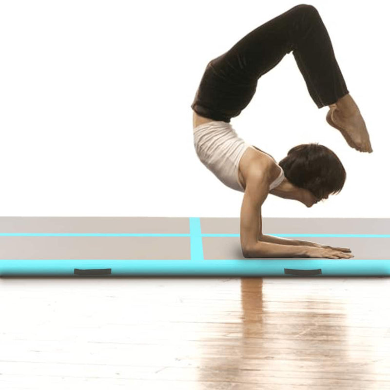 Load image into Gallery viewer, Vidaxl gymnastiekmat met pomp opblaasbaar 300x100x10 cm pvc groen