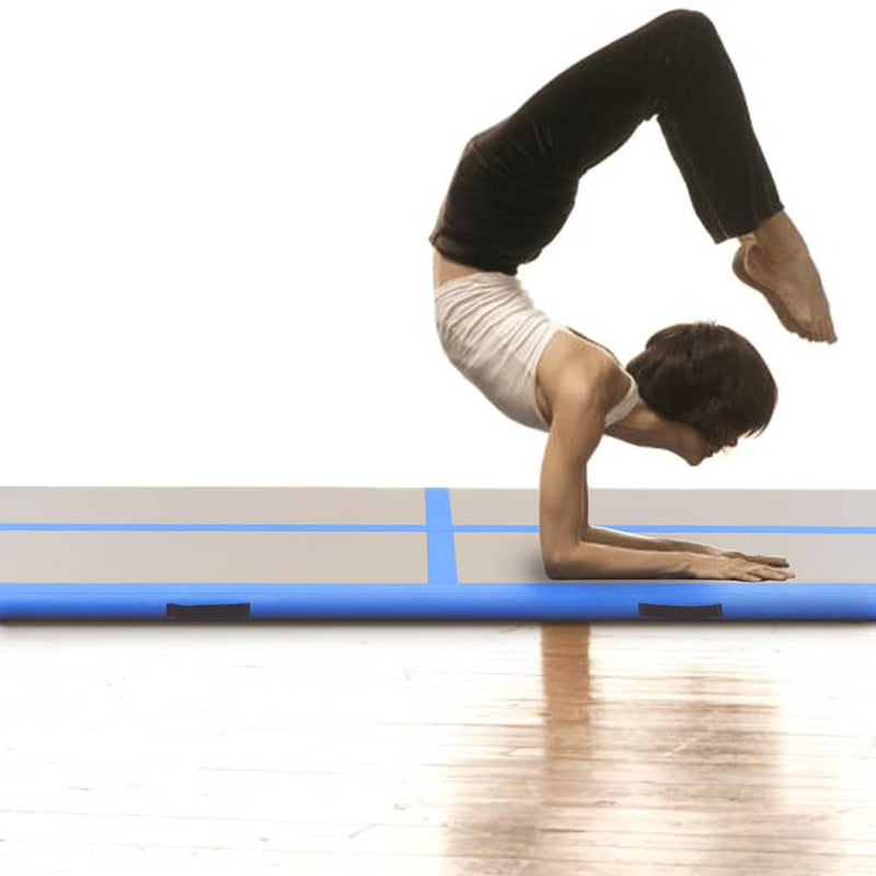 Load image into Gallery viewer, Vidaxl gymnastiekmat met pomp opblaasbaar 400x100x10 cm pvc blauw