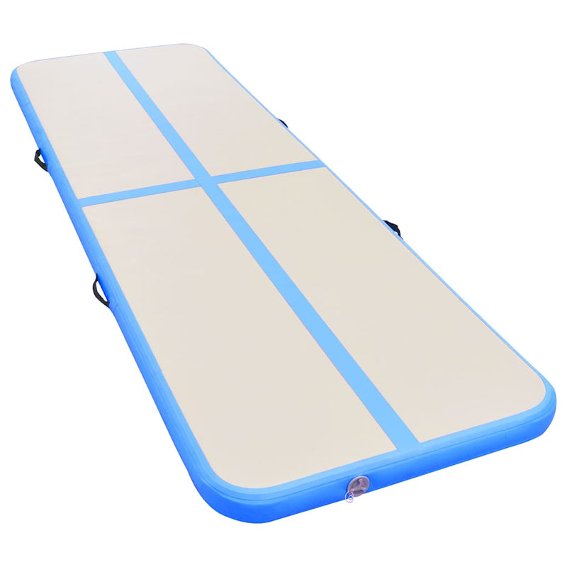 Load image into Gallery viewer, Vidaxl gymnastiekmat met pomp opblaasbaar 800x100x10 cm pvc blauw