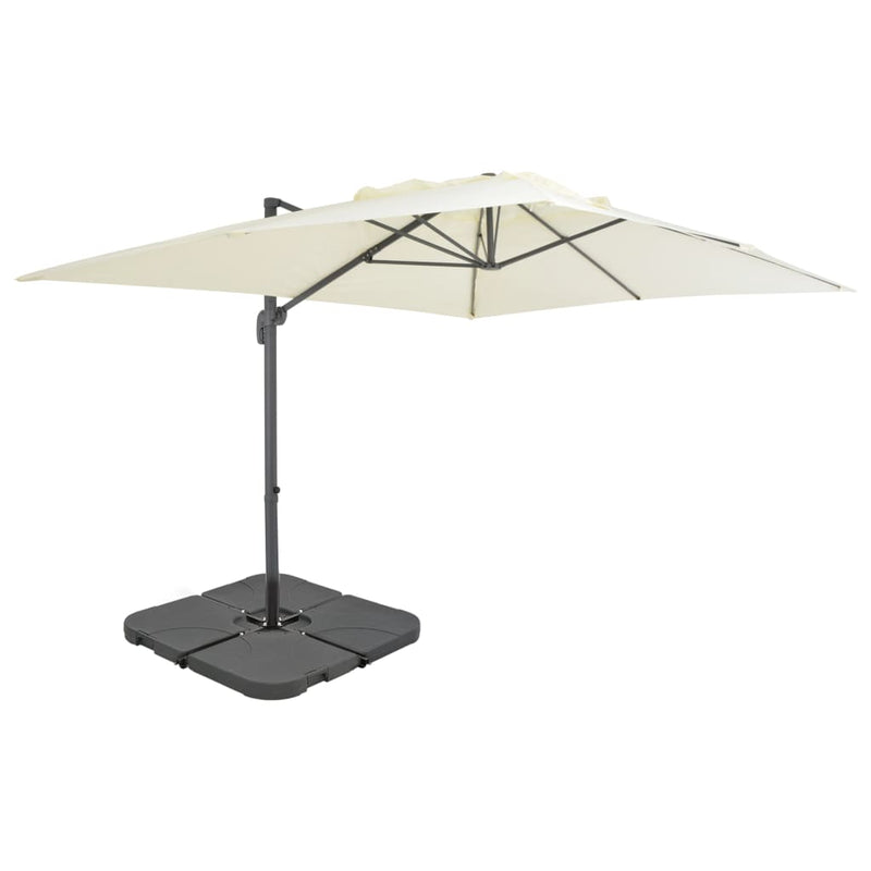 Laden Sie das Bild in Galerie -Viewer, Vidaxl parasol met draagbare voet zandkleurig