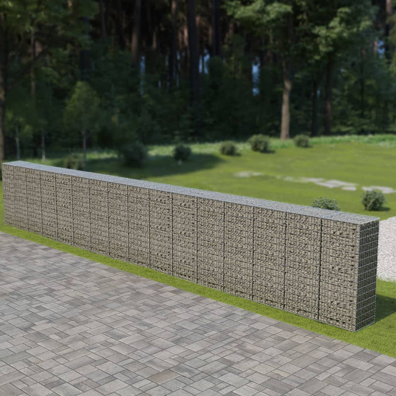 Load image into Gallery viewer, VidaXL Schanskorfmuur met deksels 900x50x150 cm gegalvaniseerd staal
