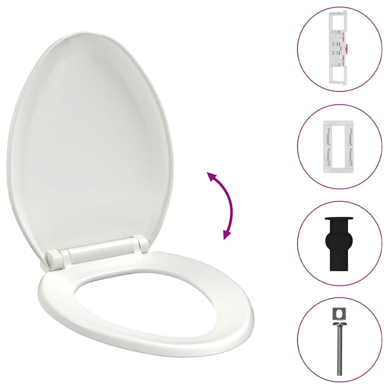 Load image into Gallery viewer, Vidaxl toiletbril soft-close met quick-release ontwerp wit