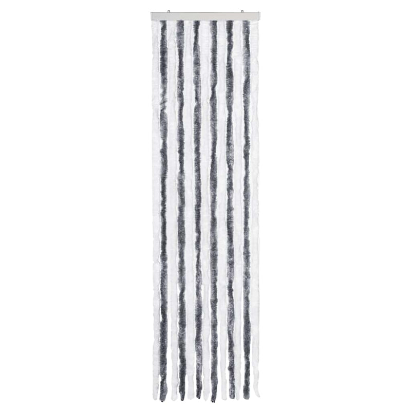 Load image into Gallery viewer, Vidaxl vliegengordijn 56x185 cm chenille grijs en wit