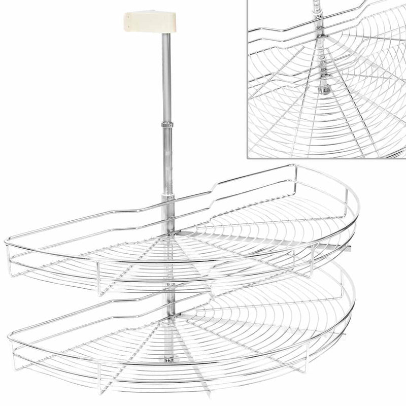 Load image into Gallery viewer, Vidaxl draadmand keuken 2-laags 180 graden 85x44x80 cm zilverkleurig