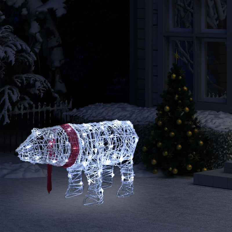 Cargue la imagen en el visor de la galería, Vidaxl kerstverlichting beer 45 led's 71x20x38 cm acryl
