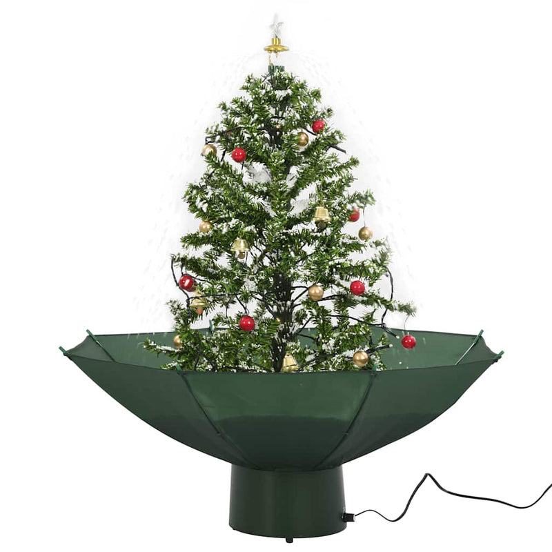 Load image into Gallery viewer, Vidaxl kerstboom sneeuwend met paraplubasis 75 cm groen