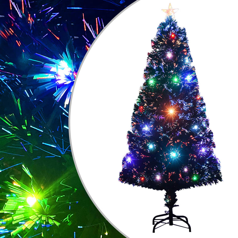 Afbeelding laden in galerijviewer, Vidaxl voorverlichte kerstboom met standaard en led 120 cm glasvezel