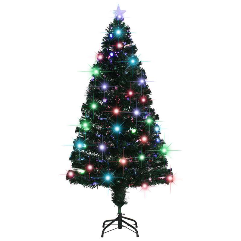 Afbeelding laden in galerijviewer, Vidaxl voorverlichte kerstboom met standaard en led 150 cm glasvezel