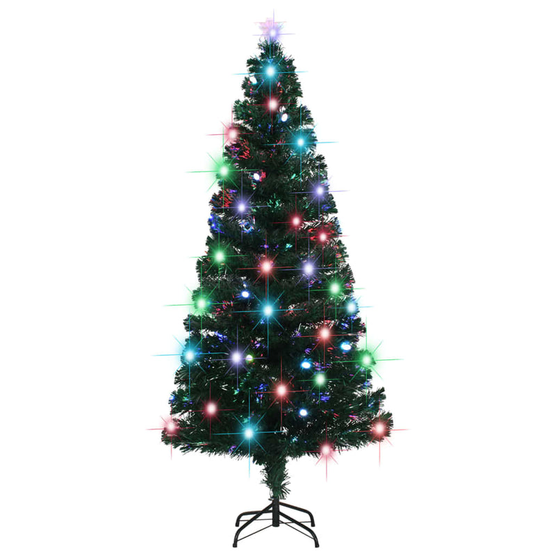 Load image into Gallery viewer, Vidaxl voorverlichte kerstboom met standaard en led 180 cm glasvezel