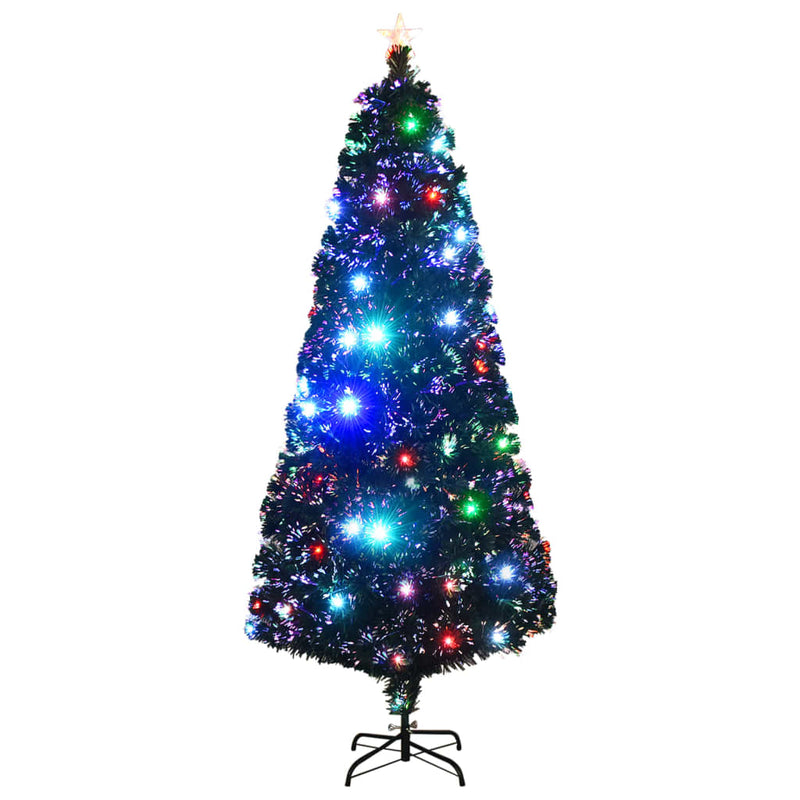 Load image into Gallery viewer, Vidaxl voorverlichte kerstboom met standaard en led 210 cm glasvezel