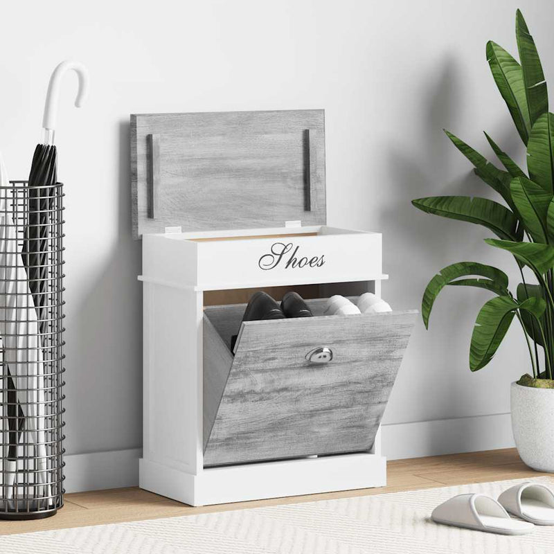 Load image into Gallery viewer, Vidaxl schoenenkast 50x28x58 cm paulowniahout grijs