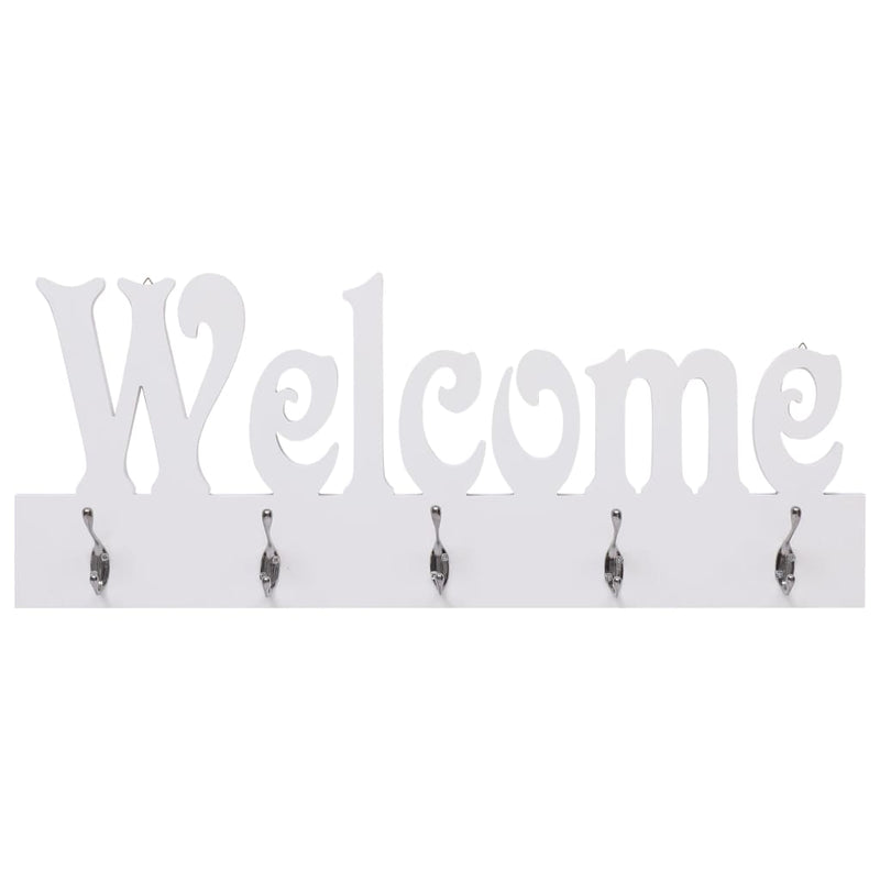 Load image into Gallery viewer, Vidaxl wandkapstok welcome 74x29,5 cm wit