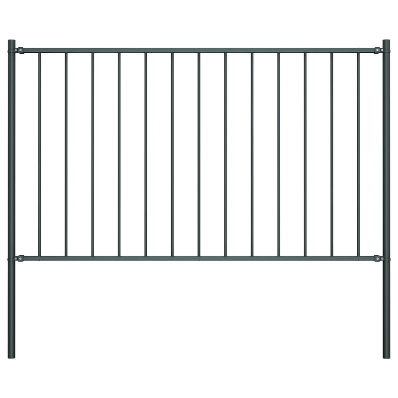 Load image into Gallery viewer, Vidaxl hekpaneel met palen 1,7x1 m gepoedercoat staal antraciet