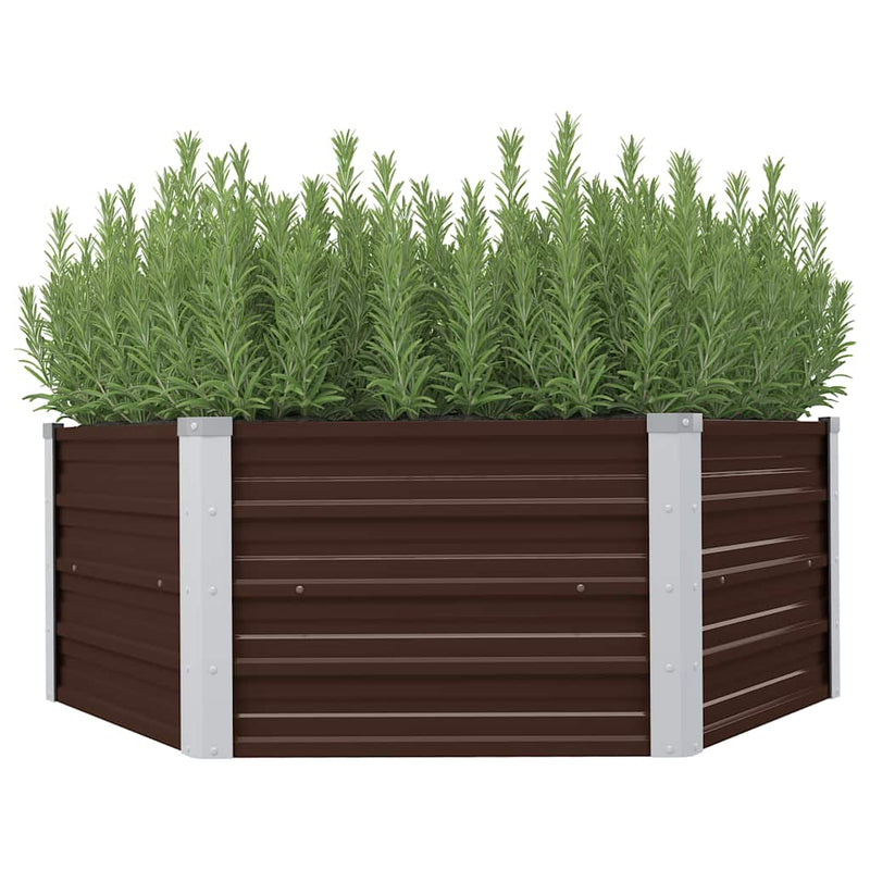 Load image into Gallery viewer, Vidaxl plantenbak verhoogd 129x129x46 cm gegalvaniseerd staal bruin