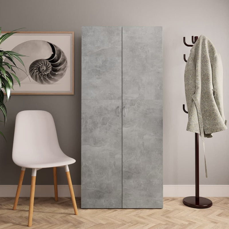 Load image into Gallery viewer, VidaXL Schoenenkast 80x35,5x180 cm bewerkt hout betongrijs