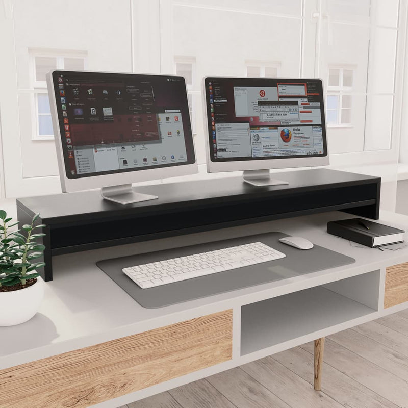 Load image into Gallery viewer, Vidaxl monitorstandaard 100x24x13 cm bewerkt hout zwart