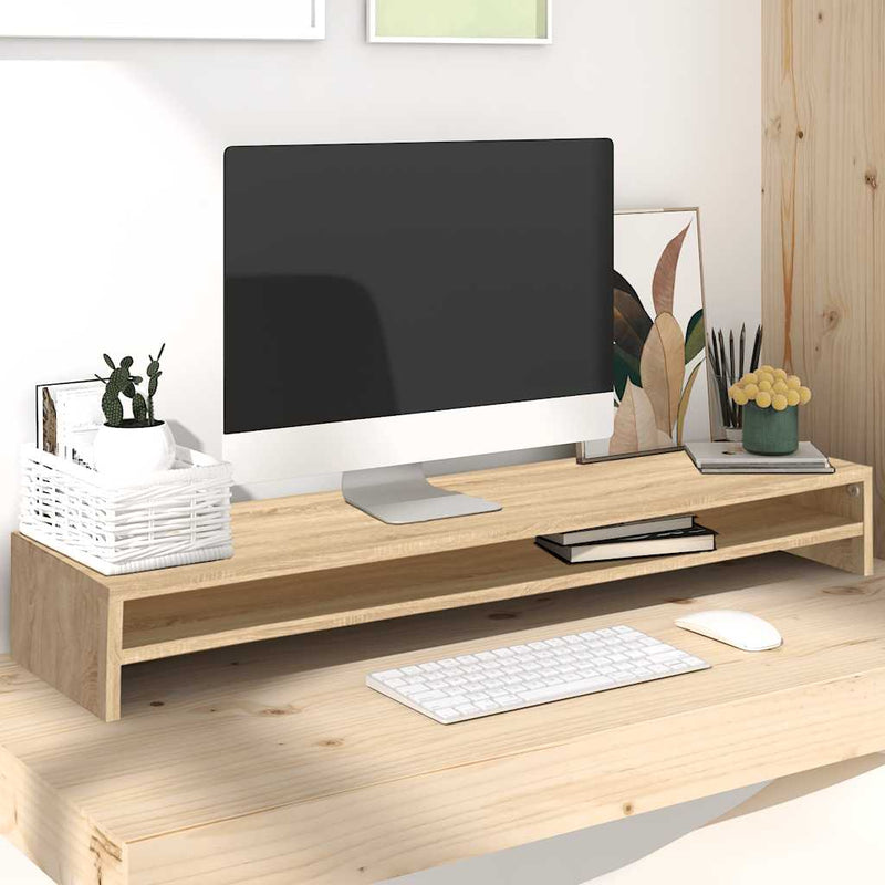 Load image into Gallery viewer, Vidaxl monitorstandaard 100x24x13 cm bewerkt hout sonoma eikenkleurig