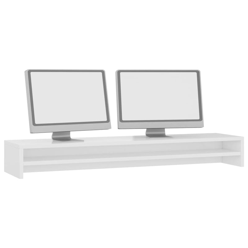 Afbeelding laden in galerijviewer, Vidaxl monitorstandaard 100x24x13 cm bewerkt hout hoogglans wit