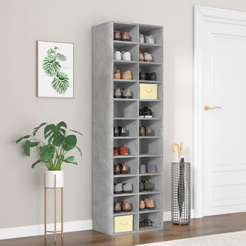 Load image into Gallery viewer, VidaXL Schoenenkast 54x34x183 cm bewerkt hout betongrijs