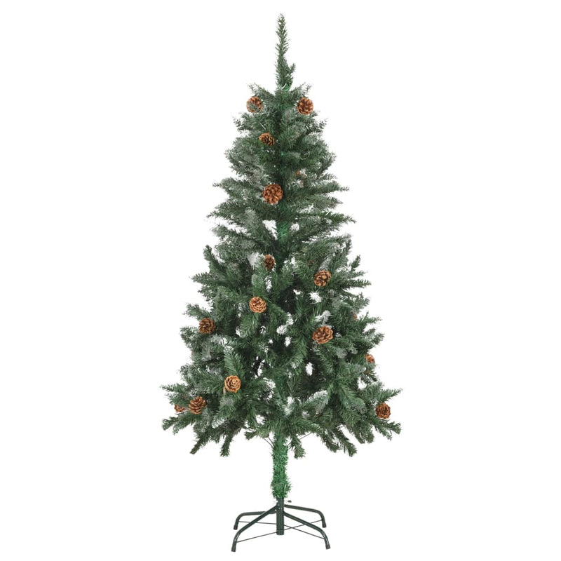 Cargue la imagen en el visor de la galería, VidaXL Kunstkerstboom met dennenappels en wit glitter 150 cm