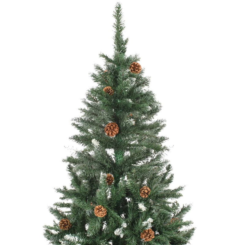 Cargue la imagen en el visor de la galería, VidaXL Kunstkerstboom met dennenappels en wit glitter 150 cm