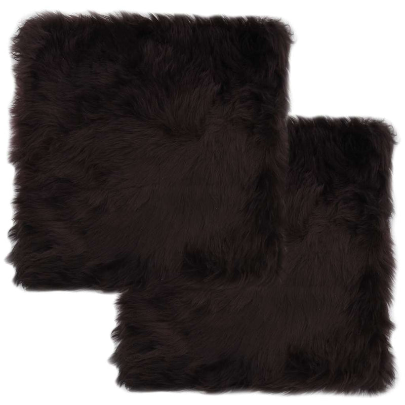 Load image into Gallery viewer, Vidaxl stoelkussens 2 st 40x40 cm echt schapenvacht bruin