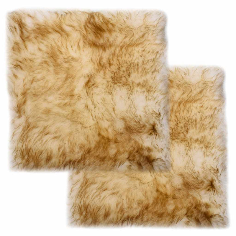 Load image into Gallery viewer, Vidaxl stoelkussens 2 st 40x40 cm echt schapenvacht gemêleerd bruin